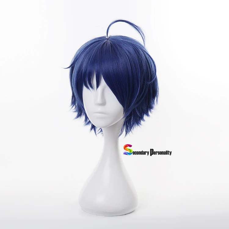 Wonder Ei Prioriteit Ohto Ai Cosplay Pruik Blauw Kort Haar Pruik Vrouw Meisje Bobo Krullend Hoofddeksels Halloween Party Kostuum Props