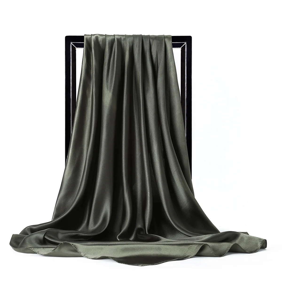 Luxus Marke Seide Schal Frauen Satin einfarbig Hijab Schals Muslimischen Pareo Bandana Weibliche Schal Wrap Stirnband Foulard 90*90 cm