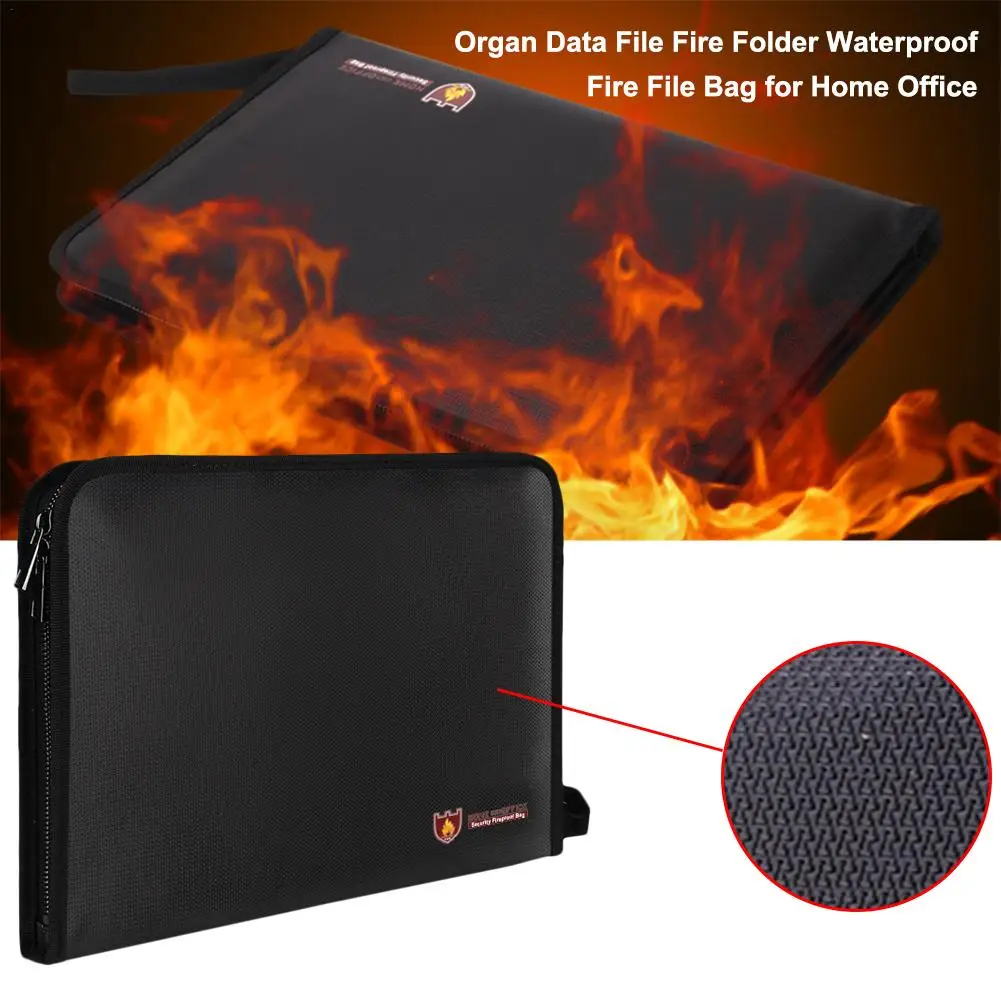 

Portable Fireproof Waterproof Document Envelope File Folder Cash Pouch Fireproof Money Bag Lipo Safe Bag For Home Office