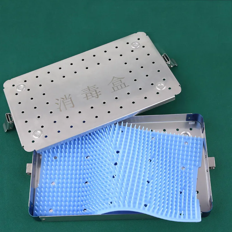 Caja de esterilización de instrumentos microscópicos, almohadilla de silicona importada para cirugía ocular, acero inoxidable de alta temperatura y alta presión st