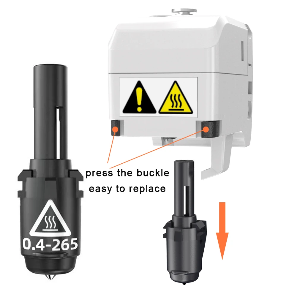 Flashforge 3D Printer 0.4mm 0.6mm 265℃ Nozzle Assembly For Adventurer 3/4 Series (AD3/ AD4/AD3 Lite) High Temperature Nozzle