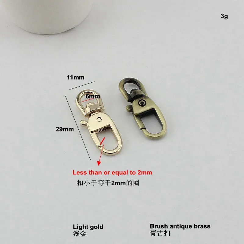 6mm 4colors Small snap hook button leather case bag simple hook hardware accessories DIY repair bag