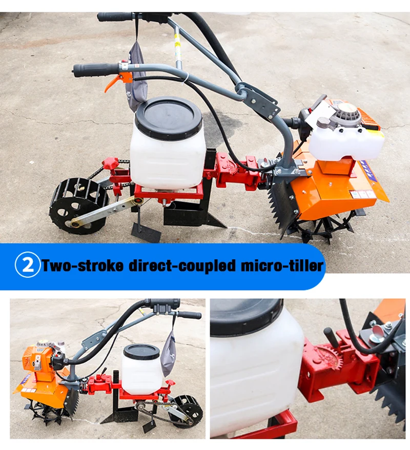 7.5hp petrol 2-stroke micro-tiller fertilization artifact orchard agricultural single-row basket automatic corn fertilizer