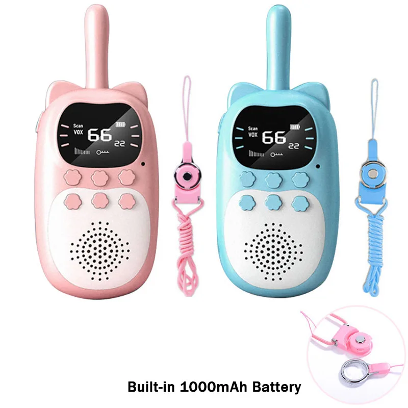 Bambini Walkie Talkie 2PCS Giocattoli elettronici Bambini Spia Gadget Baby Radio Telefono Portata 3 km Regalo di compleanno di Natale per le ragazze dei ragazzi