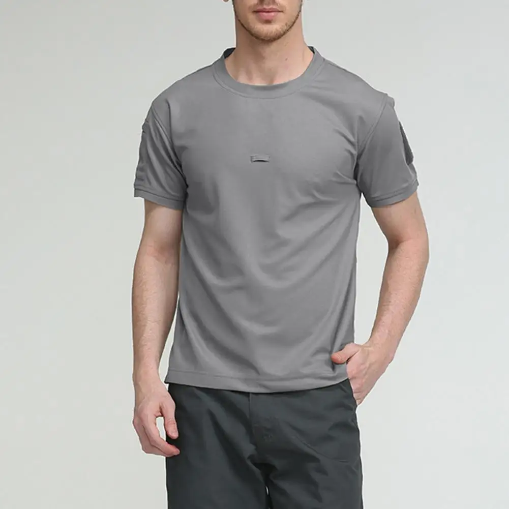 Camisetas deportivas para hombre, ropa de entrenamiento al aire libre, secado rápido, manga corta, senderismo, informal, transpirable