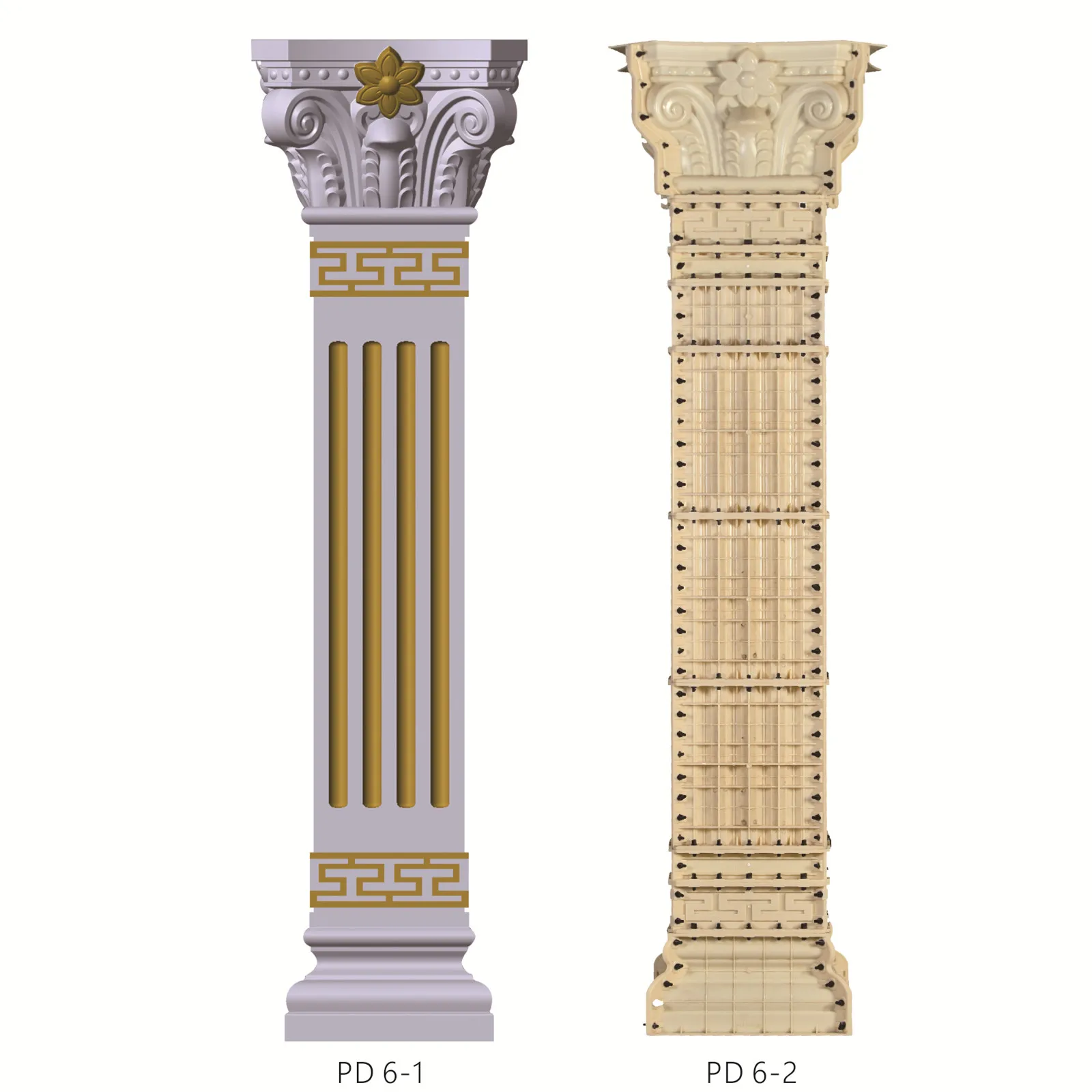 Forma do słupków kwadratowych z tworzywa ABS, 35 cm na 370 cm