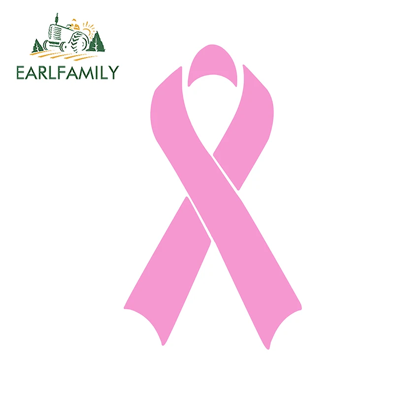 EARLFAMILY 13cm x 7.6cm Auto Car Stickers Pink Ribbon Bow Graphics Decals Fight Breast Cancer Decoration RV VAN Car Accessories