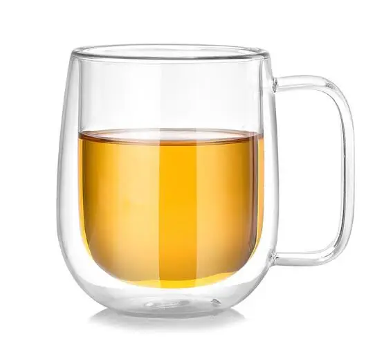 

250M Heat Resisting Double Wall Layer Glass Tea Coffee Juice Mug Water Wine Galsses Drink Cup With Handle