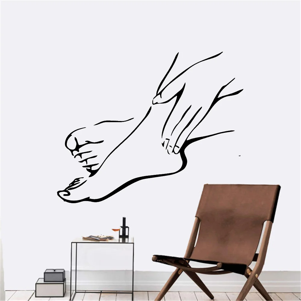 Fashionable SPA Foot Wall Stickers For Spa Room Foot Decorations Vinyl Art Decal Foot Salon Mural sticker pared