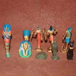 Ancient Egyptian Miniature Accessories Myth Queen Pharaoh Tutankhamen Mummy Anubi Goddess Isis Action Figure Figurine Model Toys