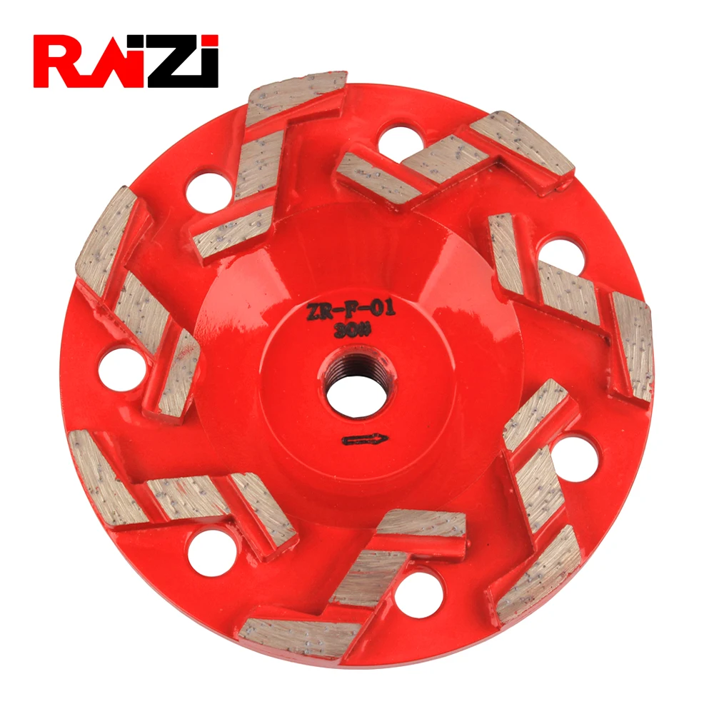 Raizi 125/180 mm best concrete grinding wheel for angle grinder #60 industrial professinal metal bond diamond grinding cup wheel