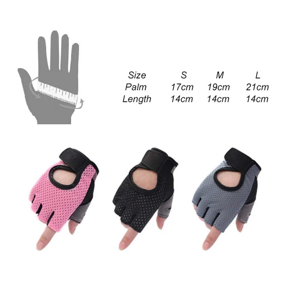 Half Finger Gym Gloves Women Strength Training Sports Riding Weight Lifting Bodybuilding Hiking Breathable Nonslip Gloves