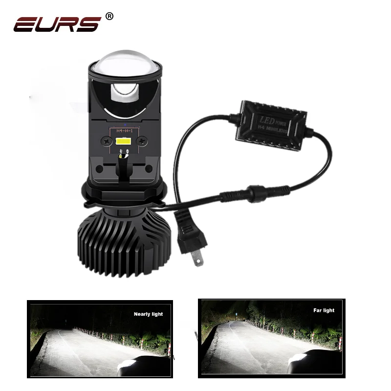EURS Car Headlight H4 Projector Lens LED Lamp Canbus Mini Lens Auto Light Bulbs 90W/pair Fog Lights H4 9003 HB2 Hi/Lo Beam  Y6