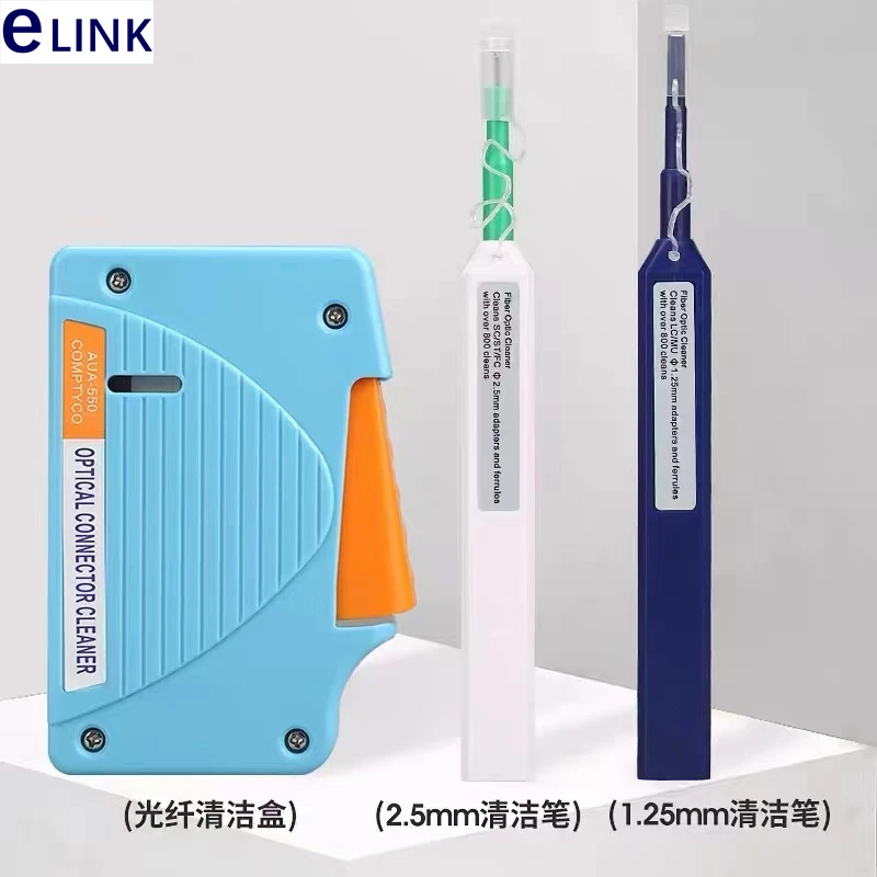 Наборы для чистки оптического волокна (включая 12 штук), 1,25 мм, 2,5 мм, лупа 400 раз, коробка для чистки оптоволокна, ftthelink