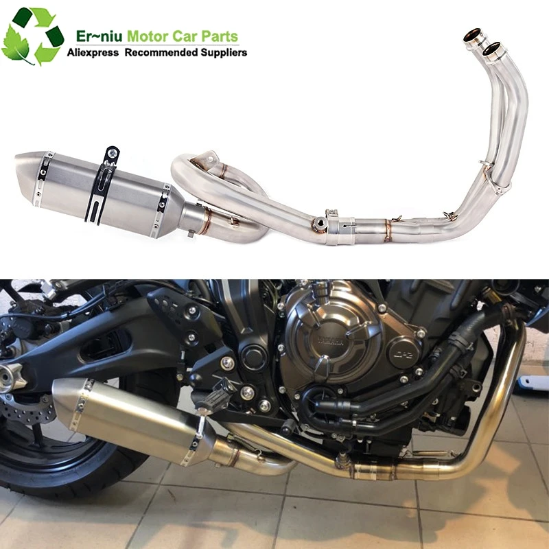 Full System For Yamaha FZ-07 MT-07 FZ 07 MT 07 2014-2017 XSR700 2016-2017 Motorcycle Exhaust Modified Front Pipe Muffler