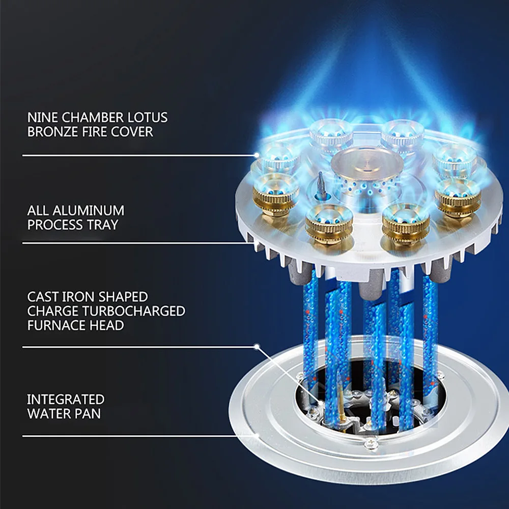موقد غاز 5000 وات مدمج ، غاز طبيعي مسال ، للاستخدام المنزلي