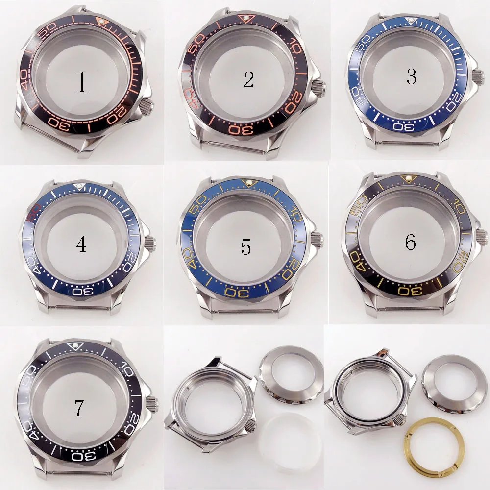 

41mm Corgeut Stainless Steel Case For NH35A NH36A MIYOTA 8215 ETA 2836 DG Movement Sapphire Glass Clear Back Ceramic Insert