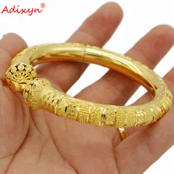 Adixyn New Dubai Gold Color Wide Bangles&Bracelet for Women Ethiopian Africa Arab Bride Wedding  Jewelry N09271