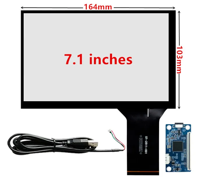 

7 Inch 164mm*103mm 10-Point Touch For AT070TN84 V.1 TM070JDHG30 N070ICG-LD1 Digitizer Touch Screen Panel Glass USB Driver Board