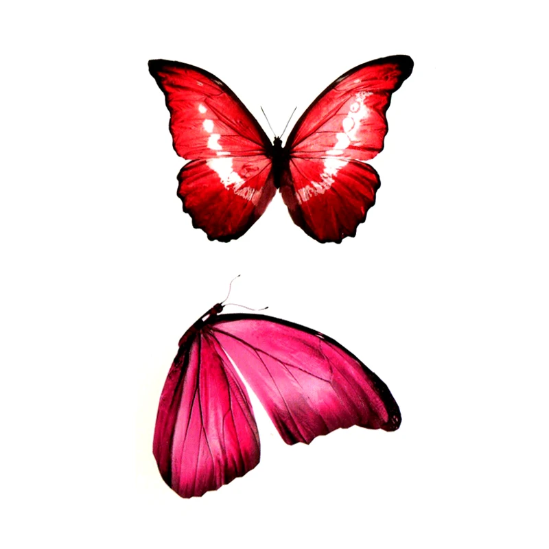 Red Butterfly Waterproof Temporary Tattoos Women Tattoo Fake Tatoo Men Animal Body Transfer Tattoo Tatuajes Henna For Tattoo Men