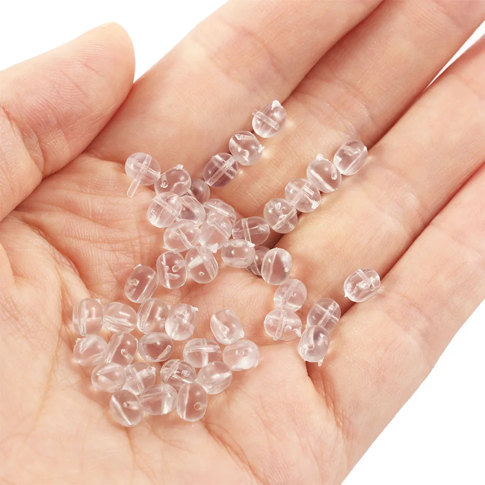 100Pcs/lot 3*5 4.7*6 5*8mm Transparent Fishing Cross Beads Plastic Clear Beads Double Pearl Drill Cross Beads Carp Fishing