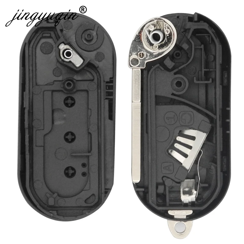 jingyuqin 3 Button Remote Flip Folding Key Fob Shell for Citroen Jumper Nemo Fit Peugeot Boxer Bipper 2008-2015 Replacement Case