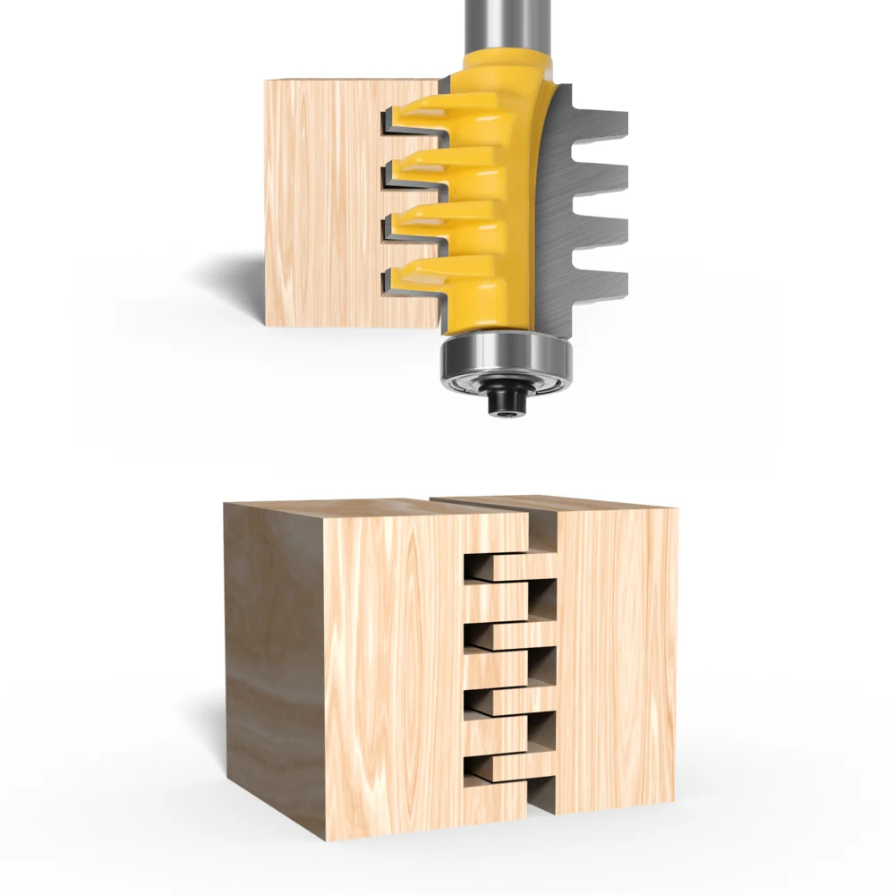LA VIE 12 มม.1/2 "1/4" Shank Finger Joint กาว Router เครื่องตัด Bit Mortaise มีดกรวยงานไม้ Cutters เครื่องมือ 01022