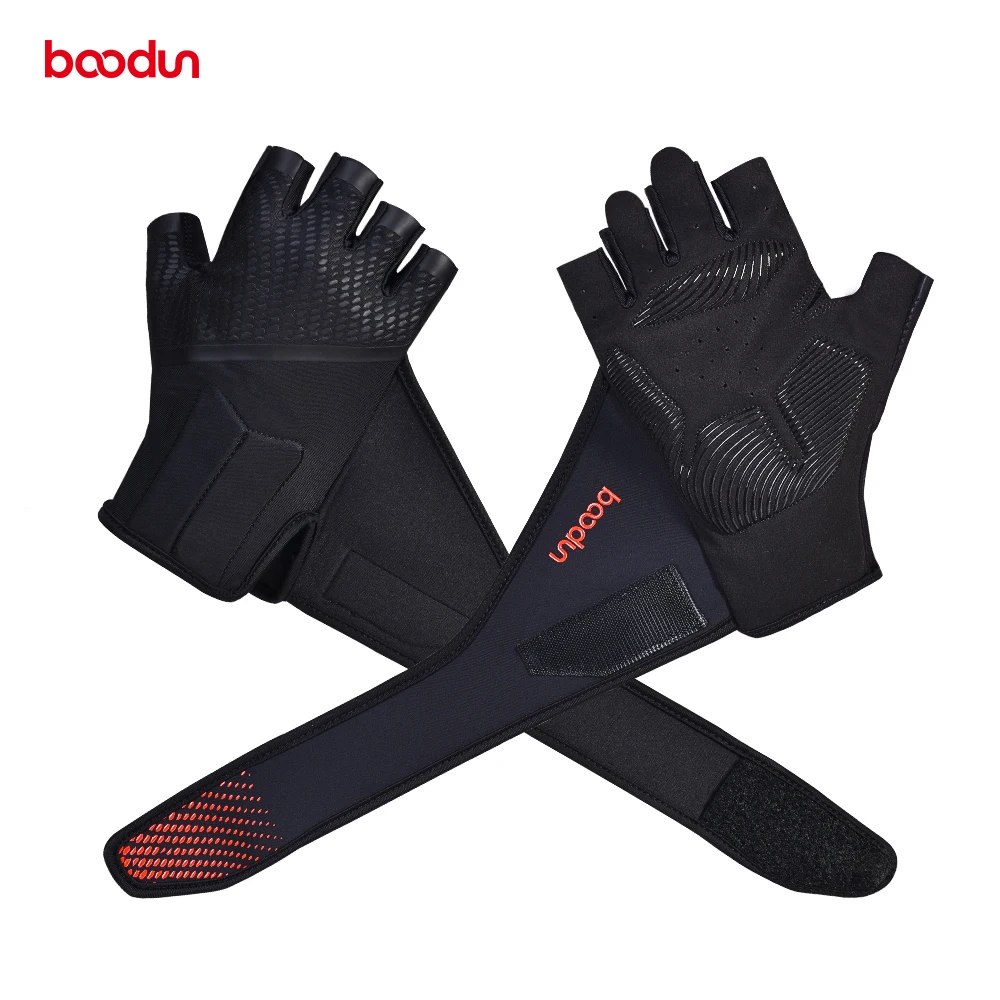 Professional Gym Gloves with Lengthen Wrist Belt Protection Antislip Shockproof Weight Lifting Training Fitness Sport Gloves