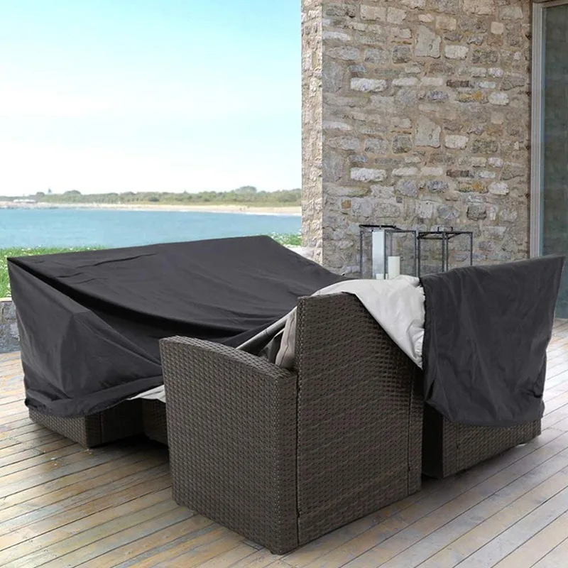 

210d Oxford Cloth Furniture Dust Cover Patio Garden Table And Chair Cover Waterproof Sun Protection Cover Indoor Dust Cover