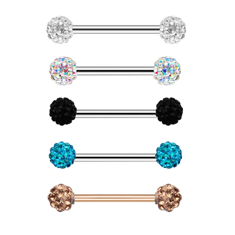 2pcs Titanium Nipple Piercing Heart Barbell 14G Opal Nipple Shield Flower Charming Nipple Rings For Women Body Piercing Jewelry