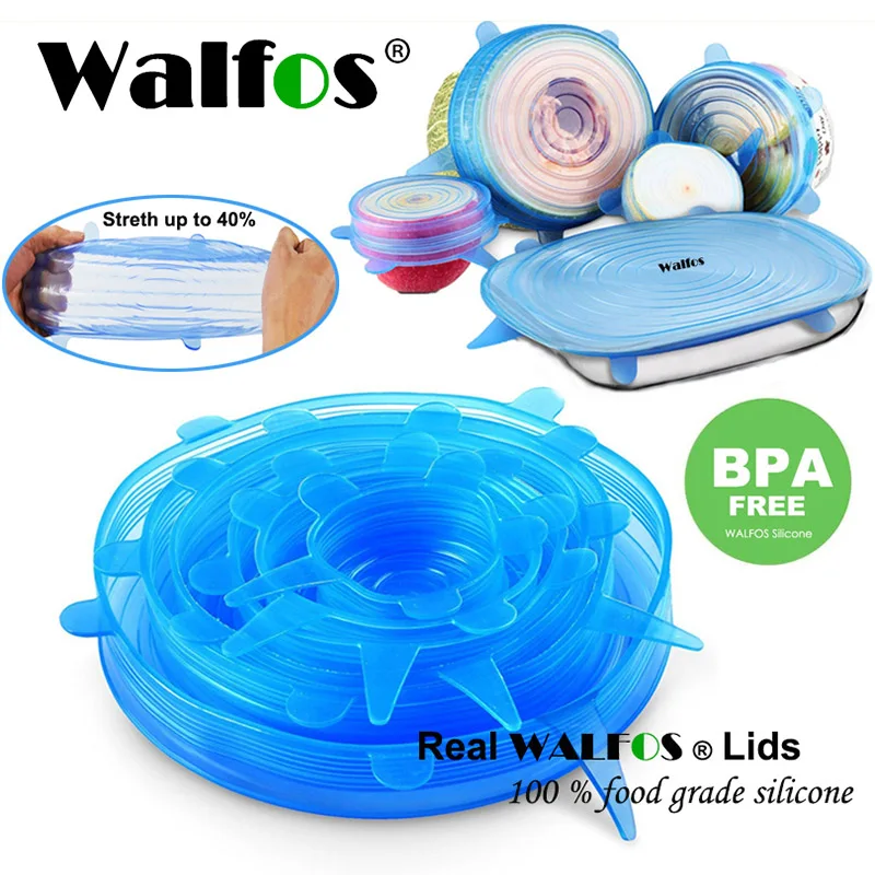 

WALFOS Silicone Cover Stretch Lids Reusable Airtight Food Wrap Cover Keeping Fresh Seal Bowl Cover Pot Pan Lids Kitchen Gadgets