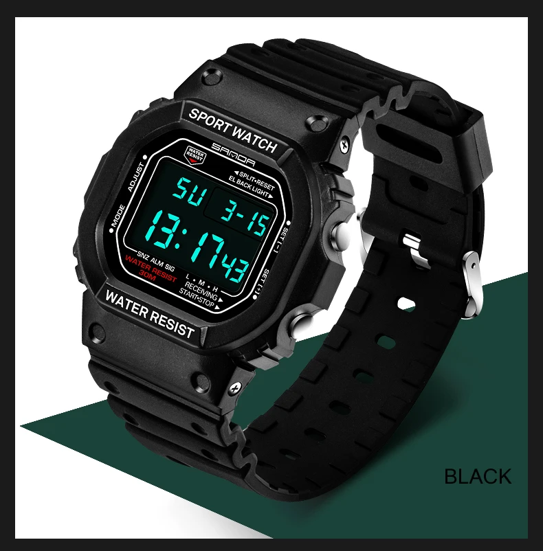 SANDA Digitaluhr Herren Wasserdicht 30M Uhr LED Herren Sport G-Stil Uhr Herren Top-Marke Militäruhren Relogio Masculino – Detail 13