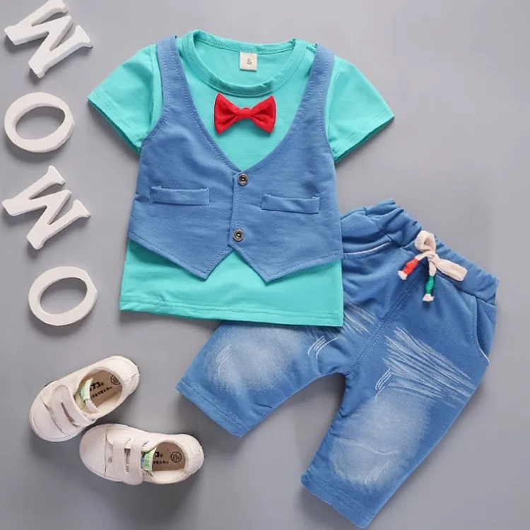 Summer New Born baby Boys Clothes Sets Fashion Suit T-shirt + Pants 2pcs Toddler Infant Outfit Wear Sports Clothing Sets 1 year