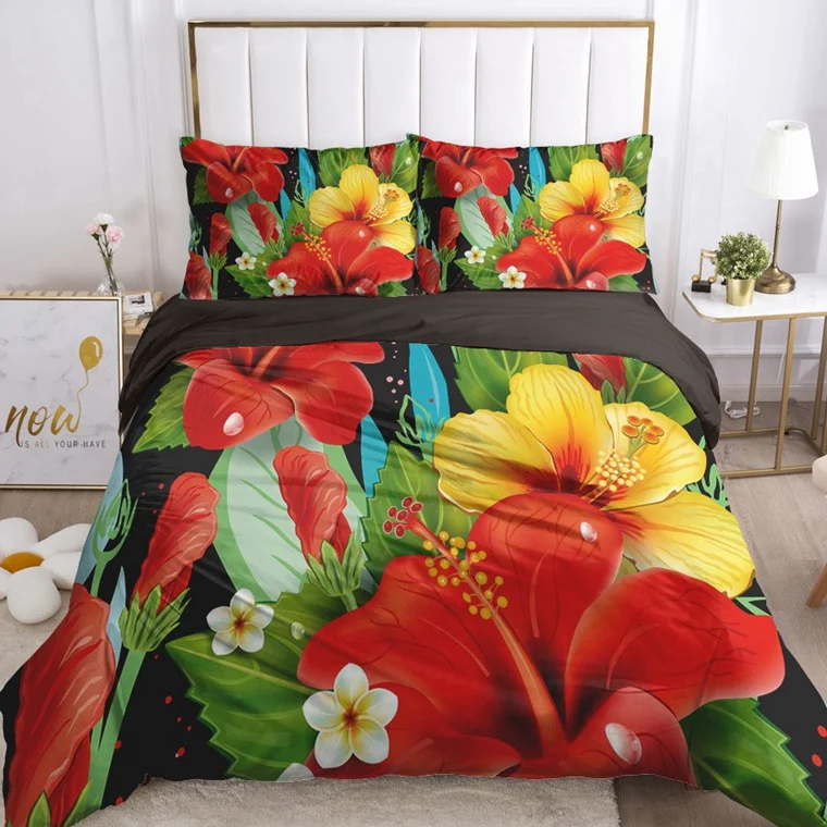 3D Bedding Sets Luxury Duvet Cover Set Comforter Blanket Quilt Cover Country Flowers 2-3Pcs/set Bedclothes Double Queen King