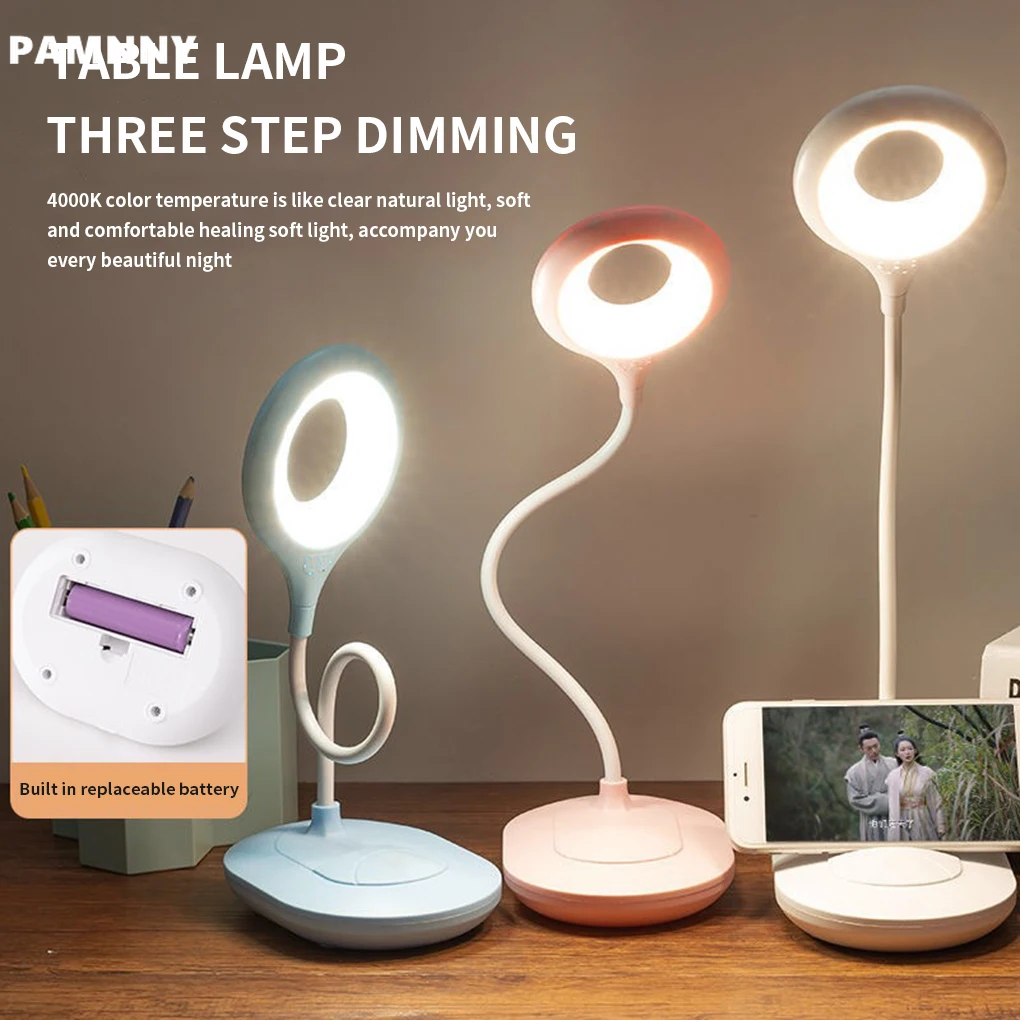 Portable Led Desk Lamp Rotatable Foldable Dimmable Touch Table Light Bedroom Study Office Dc5v Usb Powered Children Reading Lamp
