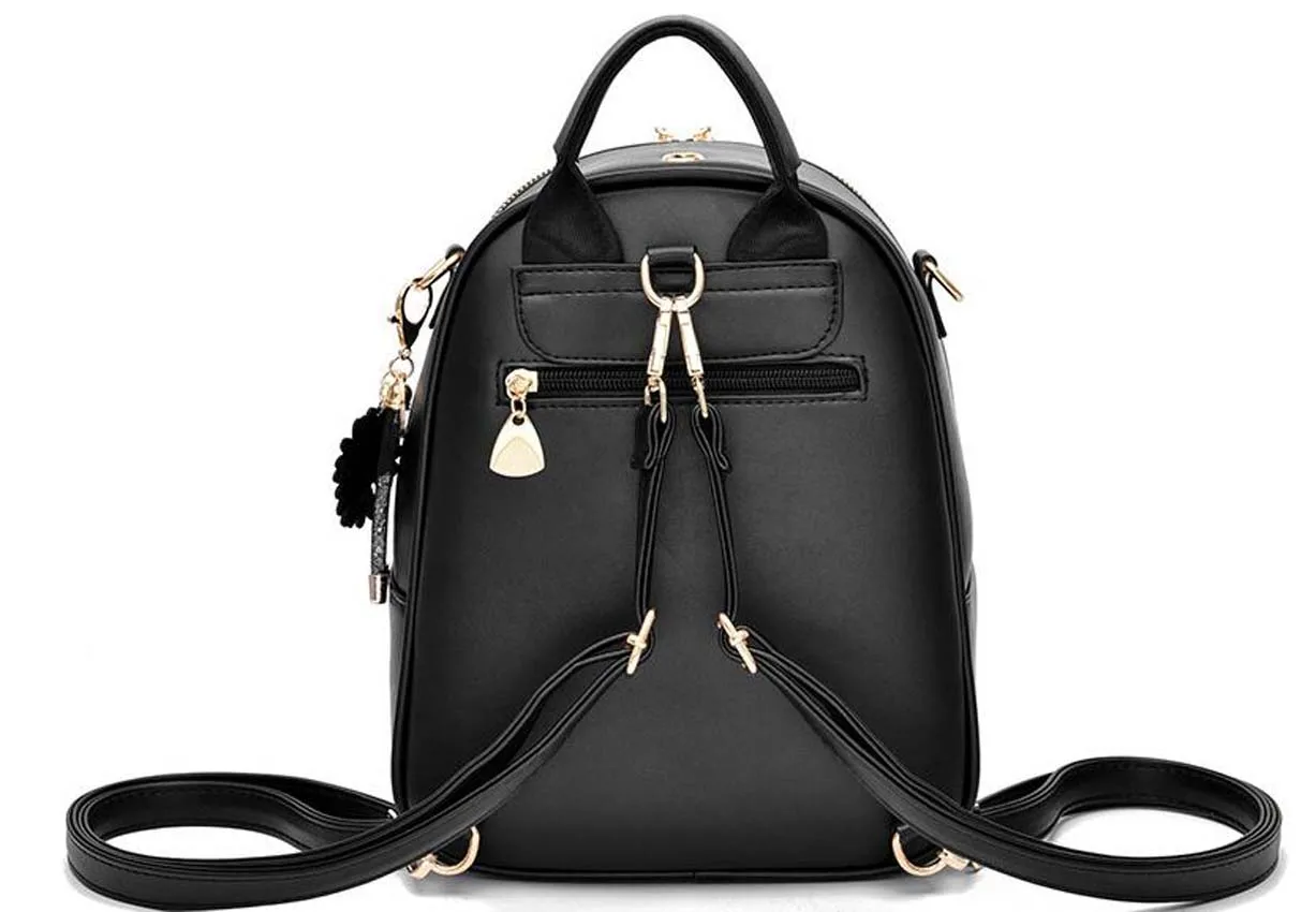 2025 New Arrival fashion women's high quality leather double shoulder bags flower patchwork colour backpack casual backpack