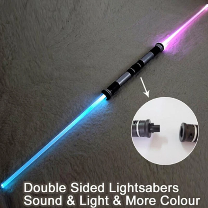 2 Pieces Flashing Lightsaber Laser Double Sword Toys Sound and Light Skywalker Sword Toy Gift Boy Girl Birthday Gift