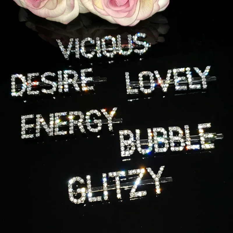 Crystal Letters Hair Clips 