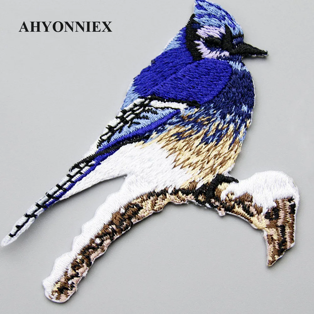 AHYONNIEX Hohe Qualität Vogel Patch Stickerei Aufkleber Eisen auf Patches für kleidung applique stickerei DIY Kleidung Zubehör – Detail 6