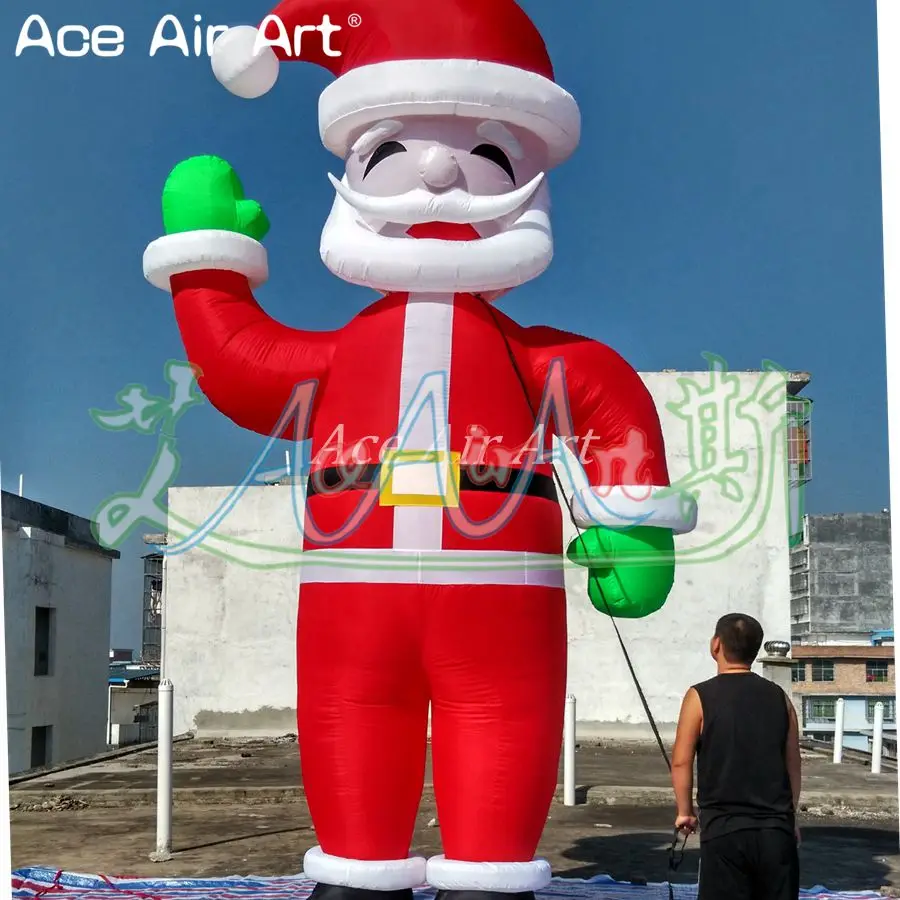 High Quality 6m H Giant  Inflatable Christmas Santa Claus Different Style Standing Father Christmas Model Without Lights