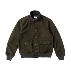 MA-1 Aviator Jacket for Men Short Pure Cotton Single-breasted Commander Military Style Coat Male Vintage Clothes
