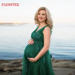 Pregnant Plus Women Communion Dresses Long Dress Evening Dress Prom Party Robe De Soiree Beads Lace Pleat Neck Robe De Soiree