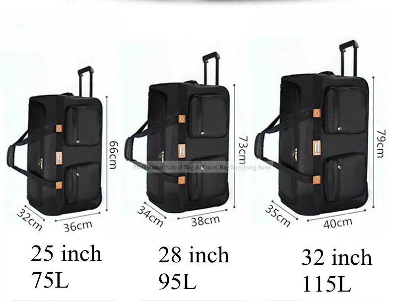 28 Inch Men large capacity Travel trolley bag 32 Inch Oxford Trolley Wheeled Bags Rolling Luggage bag Carry On hand Luggage Bag