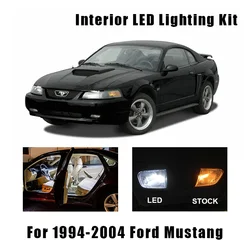 10 Bulbs White Interior LED Car Map Dome Light Kit Fit For 1994-2000 2001 2002 2003 2004 Ford Mustang Trunk Cargo License Lamp