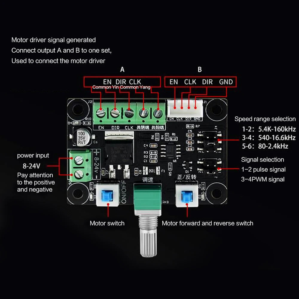 

DC 12V 24V MKS OSC Stepper Motor Pulse Signal Generator Module For Stepper Motor Driver Speed Regulator