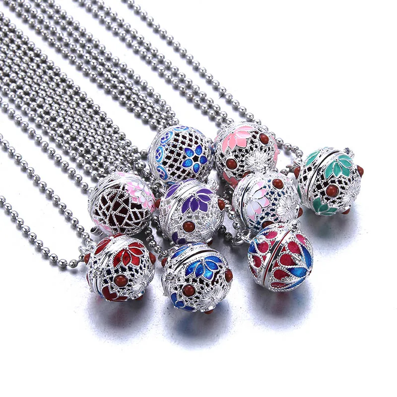 New Aromatherapy jewelry fine oil painting aroma necklace Perfume essential oil Aroma diffuser pendant necklace girl gift