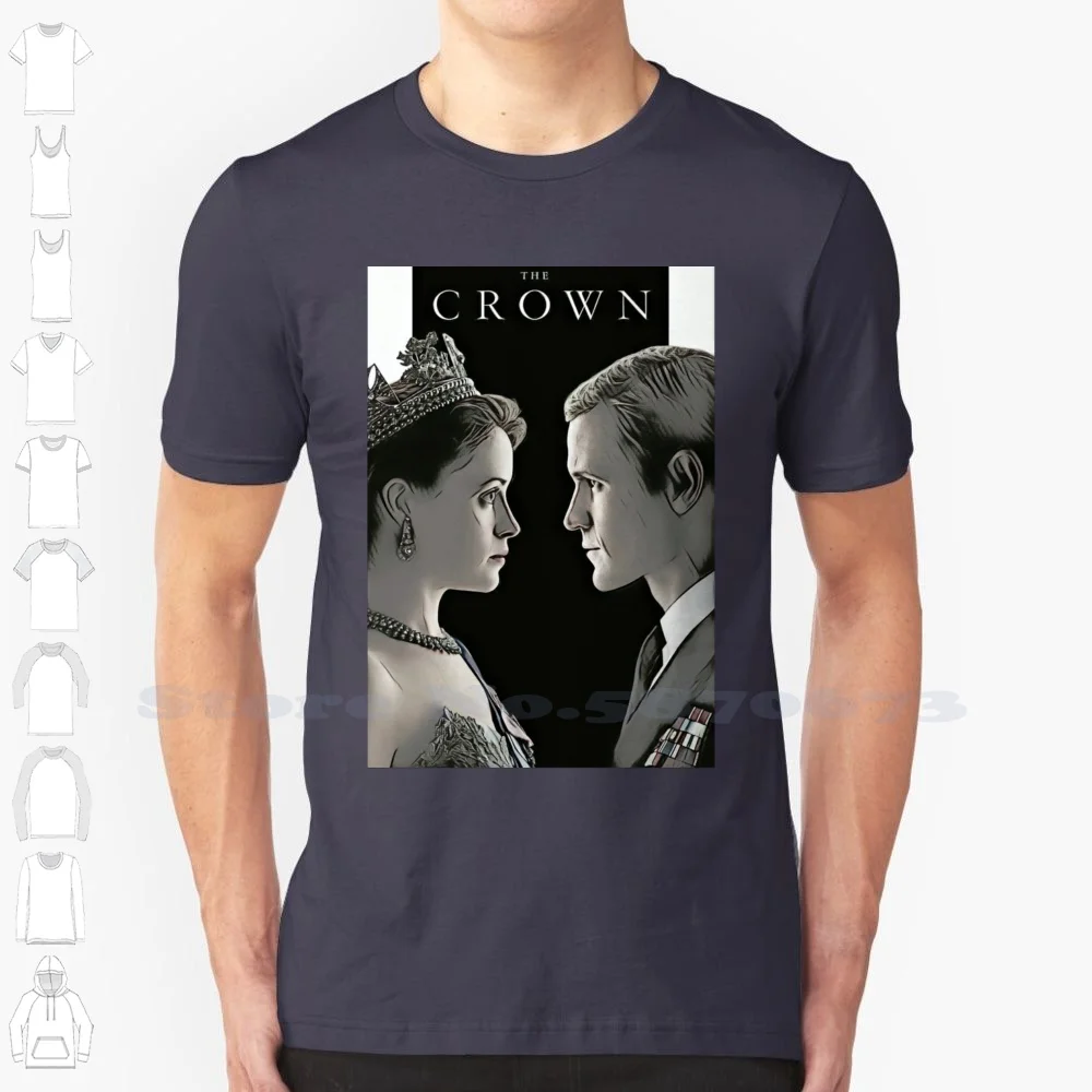 Looking At Princess Of The Crown Show. 100% Cotton T-Shirt Claire Foy Royal Family England Matt Smith Uk British Vanessa United