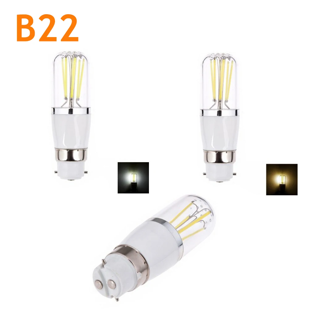 LED 필라멘트 전구, 조도 조절식 B22 총검 교체, 백열 램프, E14, E27, 3W, 4W, 6W, 30W, 40W, 60W, 220V, 110V, DC 12V