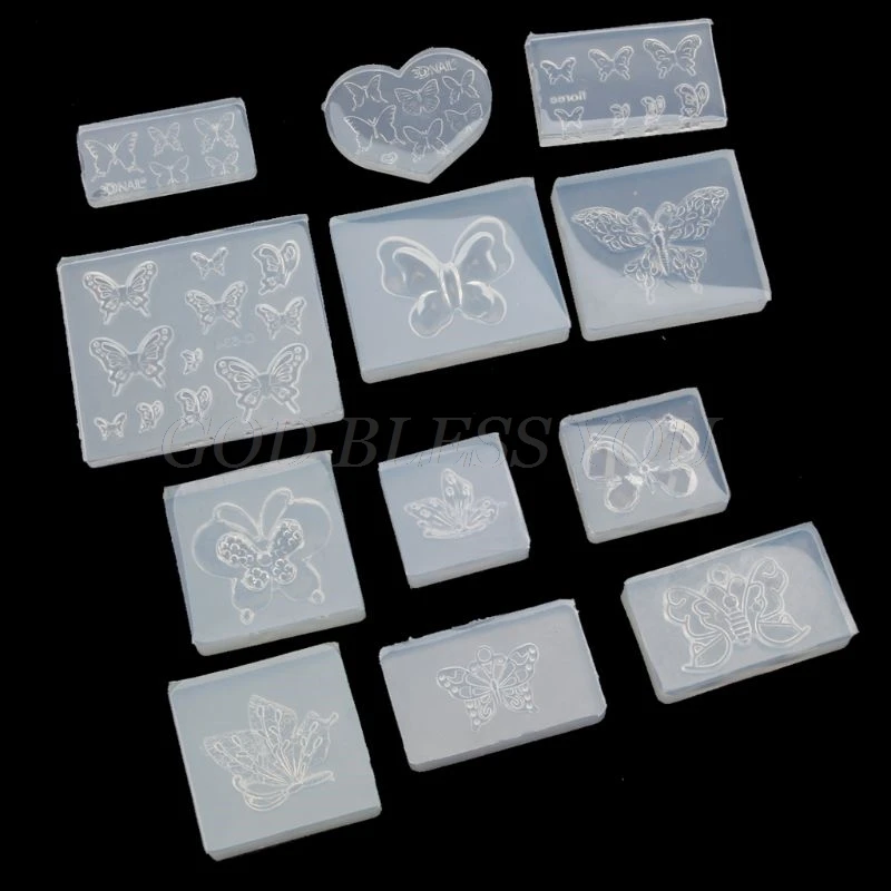 Cute Butterfly Silicone Resin Molds Earring Necklace Pendant Jewelry Tools   Drop Shipping