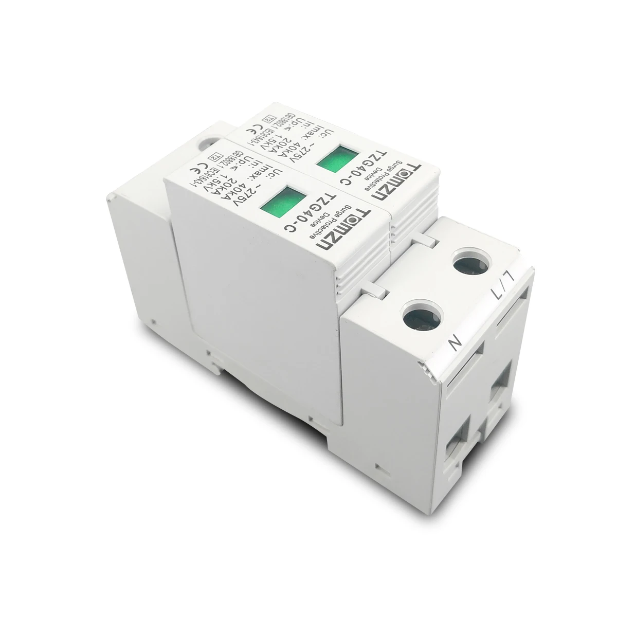 AC SPD 2P House Surge Protector protection Protective Low-voltage  Arrester Device 275V 385V 10KA 20KA 40KA 30KA 60KA